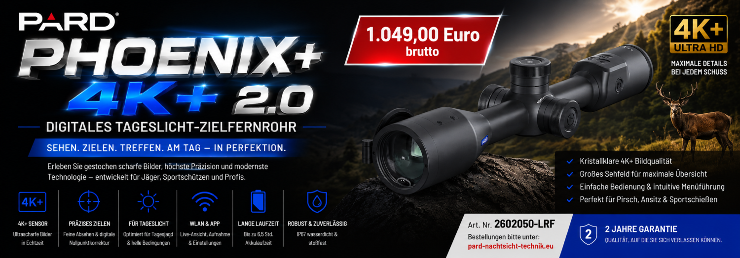 PARD Phoenix 4K 2.0 / 50mm Objektiv Digitales Tageslicht-Zielfernrohr mit LRF- Range Finder PARD Phoenix 4K 2.0 / 50mm Objektiv Digitales Tageslicht-Zielfernrohr mit LRF- Range Finder