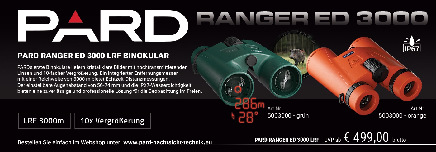 PARD RANGER ED 3000 - 10x42 LRF PARD RANGER ED 3000 - 10x42 LRF in Gehäuse Farbe grün oder orange