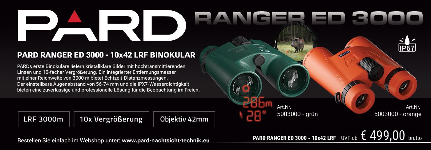 PARD RANGER ED 3000 - 10x42 LRF in Gehäuse Farbe grün oder orange
