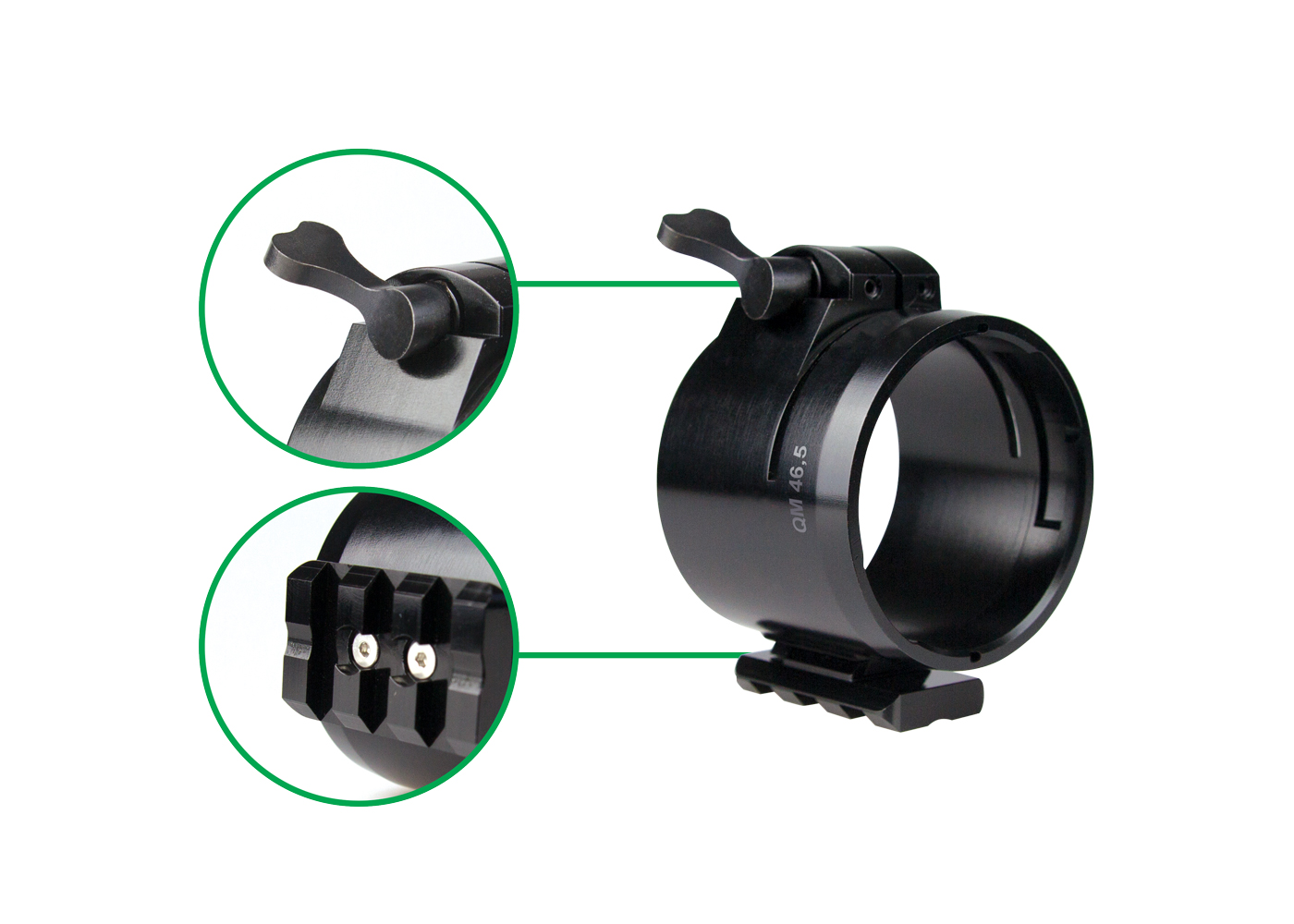 PARD -SCHNELL- ADAPTER QR/QM m. abnehmbarer PICATINNY für PARD 007 / 007A / NV850