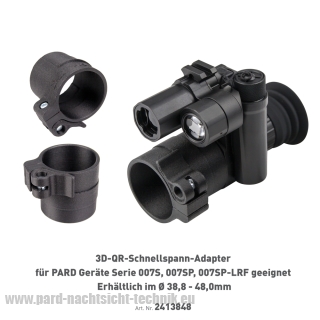 PARD-3D-QR-Schnellspann-Adapter für PARD Geräte Serie 007SP2-4k, 007SP2-LRF 4k für Okular Ø 38,8mm-48,0mm geeignet Art.Nr.530008 PARD-3D-QR-Schnellspann-Adapter für PARD Geräte Serie 007SP2-4k, 007SP2-LRF 4k für Okular Ø 38,8mm-48,0mm geeignet Art.Nr.530008