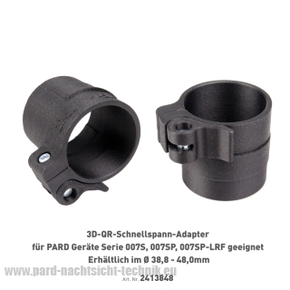 PARD-3D-QR-Schnellspann-Adapter für PARD Geräte Serie 007SP2-4k, 007SP2-LRF 4k für Okular Ø 38,8mm-48,0mm geeignet Art.Nr.530008