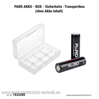AKKU -BOX Universal transparent / Aufbewahrung von 2 Stück 18650 Akku Zellen