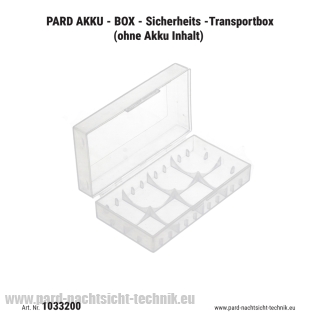 AKKU -BOX Universal transparent / Aufbewahrung von 2 Stück 18650 Akku Zellen