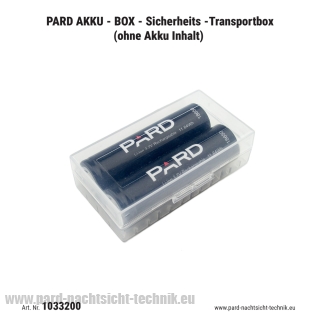 AKKU -BOX Universal transparent / Aufbewahrung von 2 Stück 18650 Akku Zellen