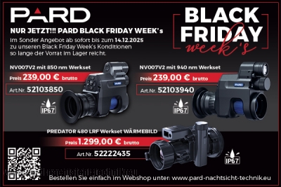 BLACK FRIDAY DEAL - PARD PREDATOR 480 -LRF Werkset, so lange der Vorrat im Lager reicht. !