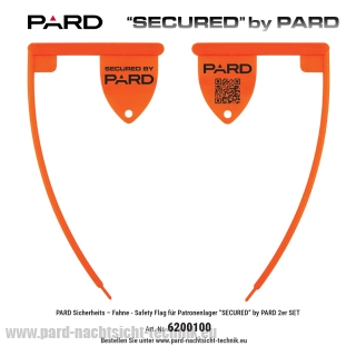 PARD Sicherheits – Fahne -Safety Flag für Patronenlager “SECURED “ by PARD 2er SET