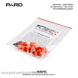 PARD -GUN PLUGS Mündungsstopfen für Kal. 7 -9,3mm 10er Set auch für Schalldämpfer geeignet
