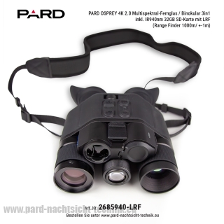 PARD Osprey 4K 2.0 Multispektral-Fernglas / Binokular 3in1 inkl. IR940nm 32GB SD-Karte mit LRF ( Range Finder 1000m/ +-1m )