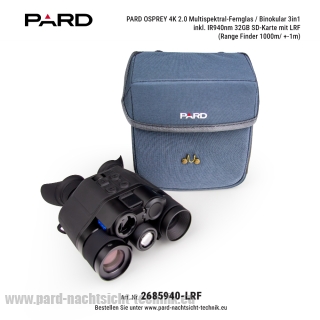 PARD Osprey 4K 2.0 Multispektral-Fernglas / Binokular 3in1 inkl. IR940nm 32GB SD-Karte mit LRF ( Range Finder 1000m/ +-1m )