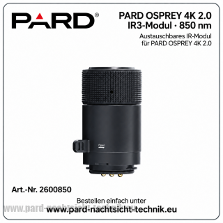IR3- Modul – 850nm Restlichtverstärker – Strahler Fokussierbar für PARD OSPREY 4K 2.0 Binokular Geräte