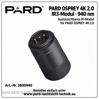 IR3- Modul – 940nm Restlichtverstärker – Strahler Fokussierbar für PARD OSPREY 4K 2.0 Binokular Geräte