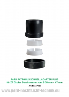 Schnellverschluss ADAPTER PARD UNI SPEED 2 Universal Adapter  39,0-47,0 mm Ø  geeignet für PARD 007/ 007A /007V  Art.Nr. 27007