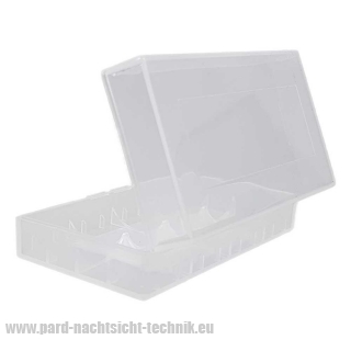 Akkubox Universal transparent für Aufbewahrung von 2 x 18650 Akku - Zellen Art. Nr. 4002