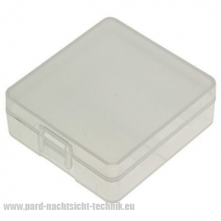 Akkubox Universal  transparent inklusive 4 Stück  Sanyo / Panasonic 18650 Akku-Zellen  Art.Nr. 4003