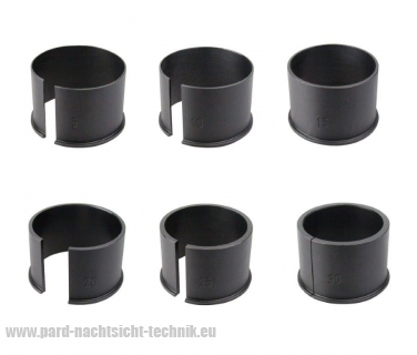 PARD Hülsenadapter PREMIUM - Distanzring SET PVC für PARD 007 und 007A / 007V ADAPTER im Ø 0,5-3 mm / 6 Stück in Set enthalten /  Frost und UV beständig Art.Nr. 130002