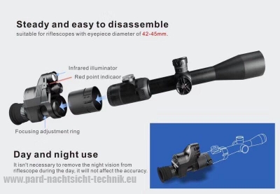 PARD A-STANDART-ADAPTER / lieferbar im Ø 38,8mm - 48 mm ohne Stahlschnellschraube für / zur Montage für NV-PARD 007 und 007A / 007V2 am ZF geeignet