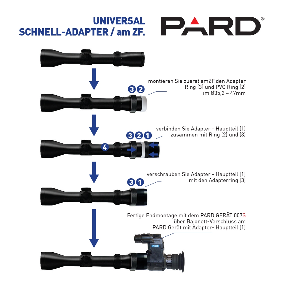 PARD 007S und PARD 007SP+PARD 007SP-LRF Universal SPEED Adapter Ø 35,2 mm-47mm