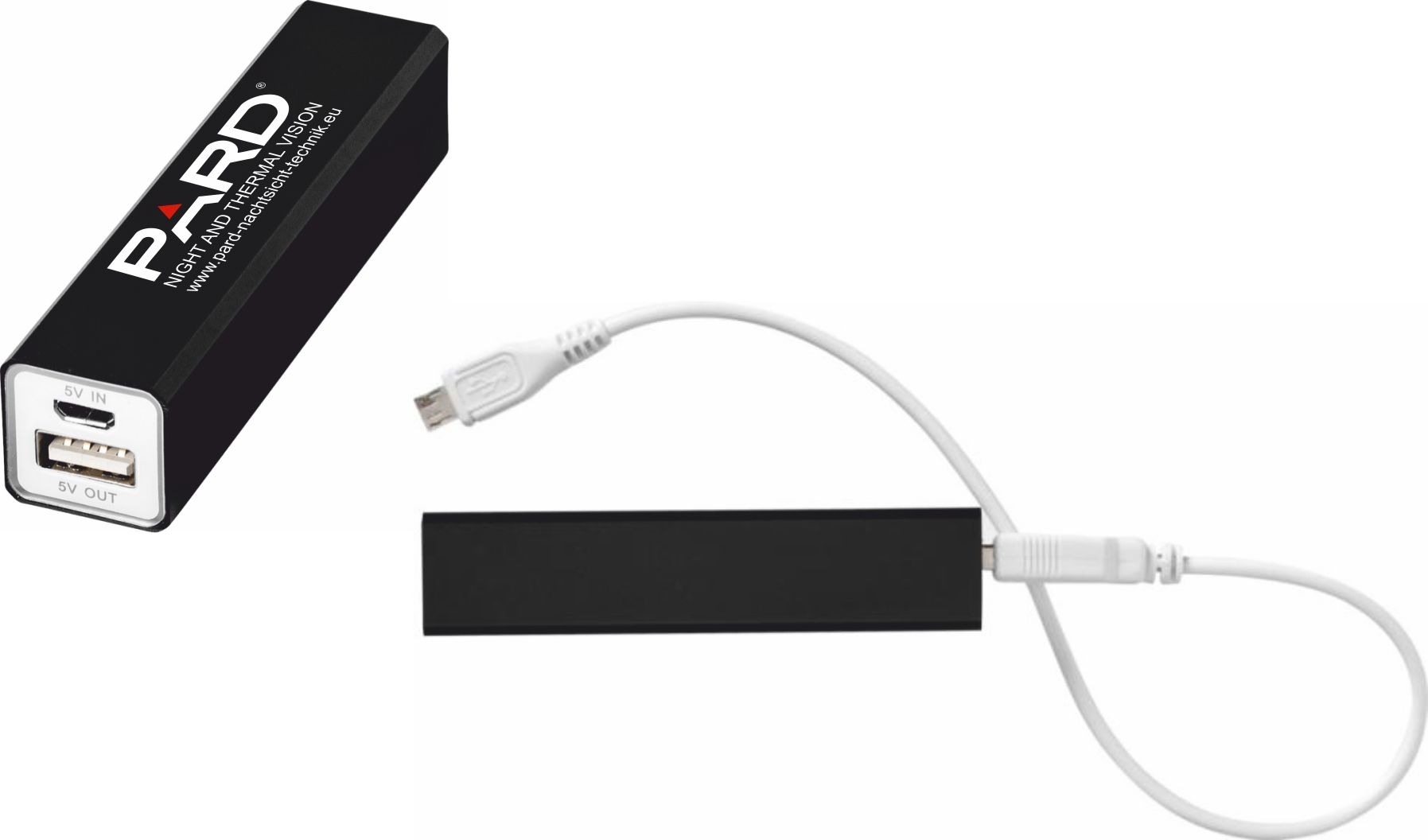 PARD Power Bank 2200 mAh mit  PARD LOGO  Gravur externer Akku inkl. USB-Ladekabel aus Metall (Schwarz) Art.Nr.26007
