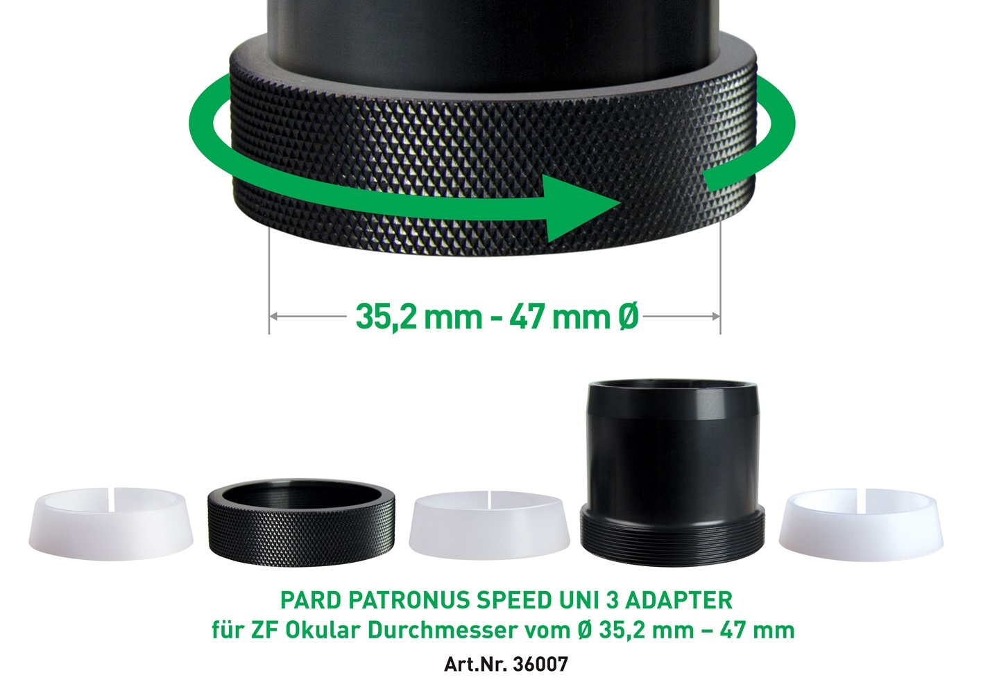 Schnellverschluss ADAPTER / PARD UNI SPEED 3 Universal Adapter 35,2-47 mm Ø geeignet für PARD 007,007A,007V, 007V2 Geräte