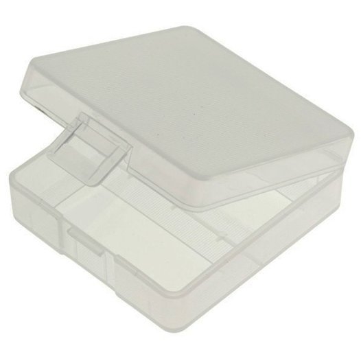 Akkubox Universal transparent inklusive 4 Stück Sanyo / Panasonic 18650 Akku-Zellen Art.Nr. 4003