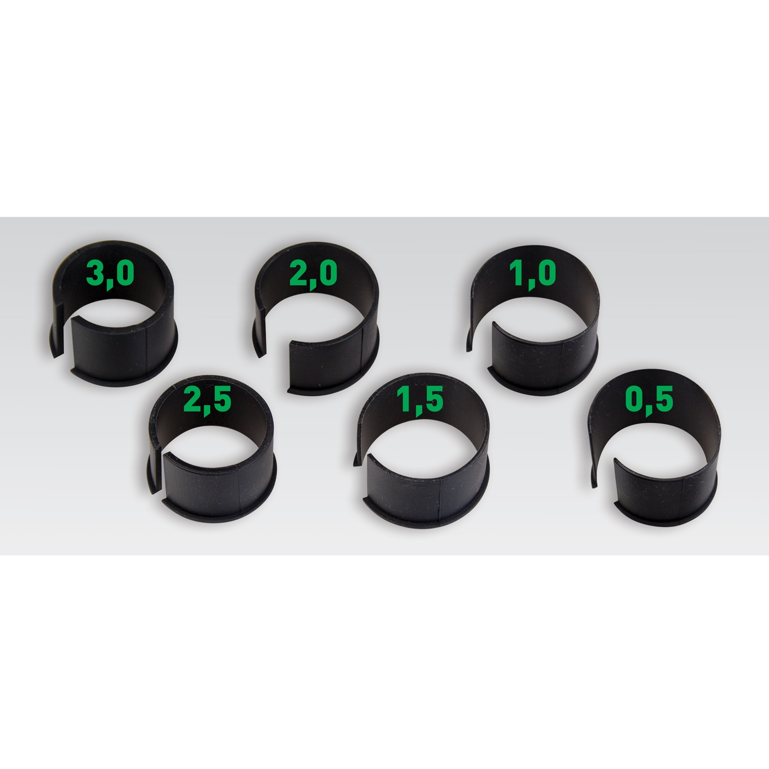 DISTANZRINGE - GUMMI 6er SET / Reduzier-Ringe für PARD 007 / 007 A / 007V2 – ALU ADAPTER 38-43mm Okular Ø von 0,5mm - 3mm