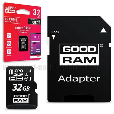 Speicherkarte micro SD GOODRAM microSDHC 16GB Class 10 UHS1 + SD Adapter Art. Nr. 21007