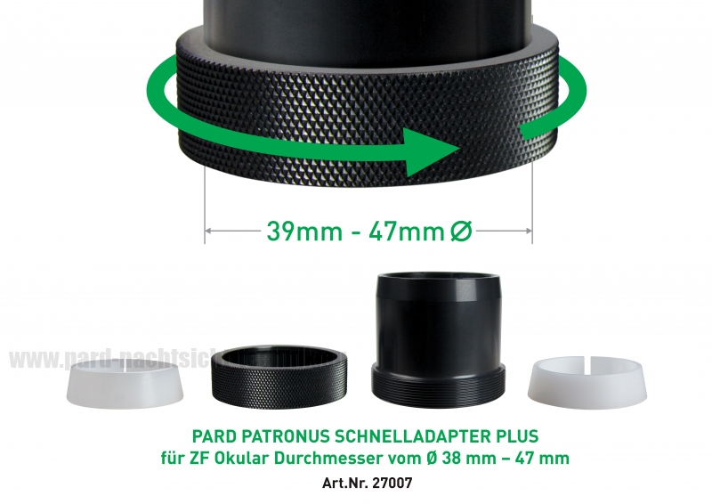 Schnellverschluss ADAPTER PARD UNI SPEED 2 Universal Adapter  39,0-47,0 mm Ø  geeignet für PARD 007/ 007A /007V  Art.Nr. 27007