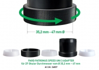 Schnellverschluss  ADAPTER / PARD UNI SPEED 3 Universal Adapter 35,2-47 mm Ø  geeignet für PARD 007, 007A , 007V Art.Nr. 36007