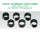 DISTANZRINGE - GUMMI  6er SET / Reduzier-Ringe für PARD 007 / 007 A / 007V  – ALU ADAPTER  38-43mm Okular Ø von 0,5mm - 3mm  Art.Nr. 12005